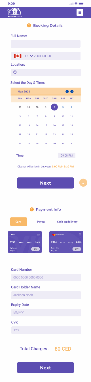 Booking flow