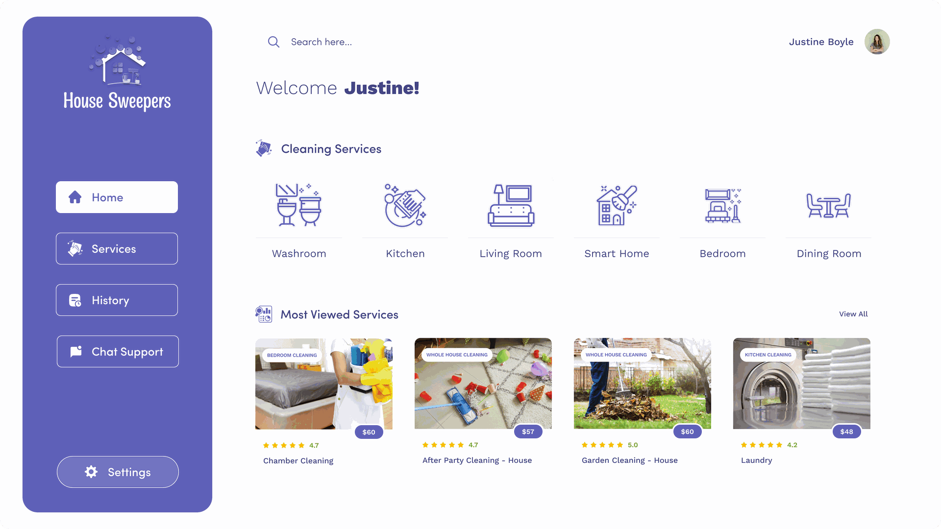 HouseSweeper webapp